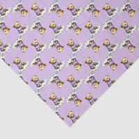 Süßer Teddybär auf einer Wolke in lila Pyjamas