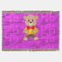 Süßer Teddybär auf rosa geometrisch