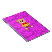 Süßer Teddybär auf rosa geometrisch  Notizblock (Rechte Seite)