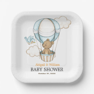 Süßer Teddybär Baby Shower Party Pappteller
