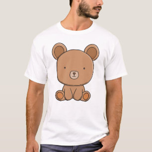 Süßer Teddybär Bezauberndes Kawaii Braunes Tier T-Shirt