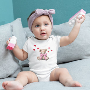 Süßer Teddybär-Body zu Valentinstag Baby T-shirt