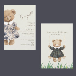 Süßer Teddybär - Es ist ein Mädchen - Babyparty Einladung