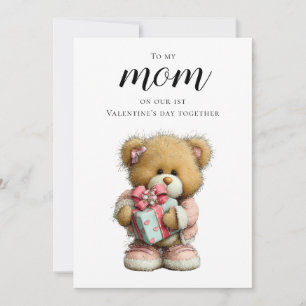 Süßer Teddybär für meine Mama zu unserem ersten Va Feiertagskarte