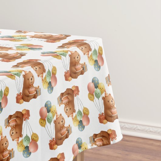 Süßer Teddybär-Geburtstag Tischdecke (Beispiel)