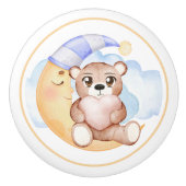 Süßer Teddybär & Halbmond Keramikknauf (Vorderseite)
