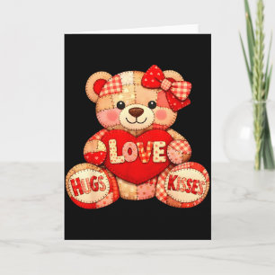 Süßer Teddybär hält Herz Valentinstag Frauen  Karte