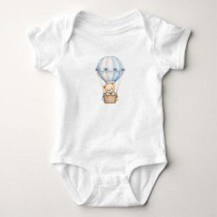 Süßer Teddybär Heißluftballon Baby-Body   Anzeige Baby Strampler