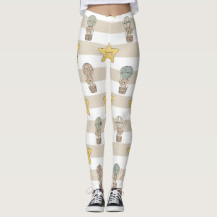 Süßer Teddybär Heißluftballon Neutrales Muster 1 Leggings