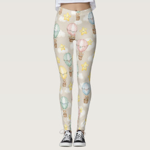Süßer Teddybär Heißluftballon Neutrales Muster 2 Leggings