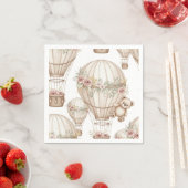 Süßer Teddybär Heißluftballon Neutrales Muster 3 Serviette (Beispiel)