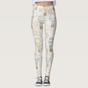 Süßer Teddybär Heißluftballon Neutrales Muster 7 Leggings