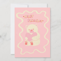 süßer Teddybär Herz glücklicher Valentinstag-Grußk