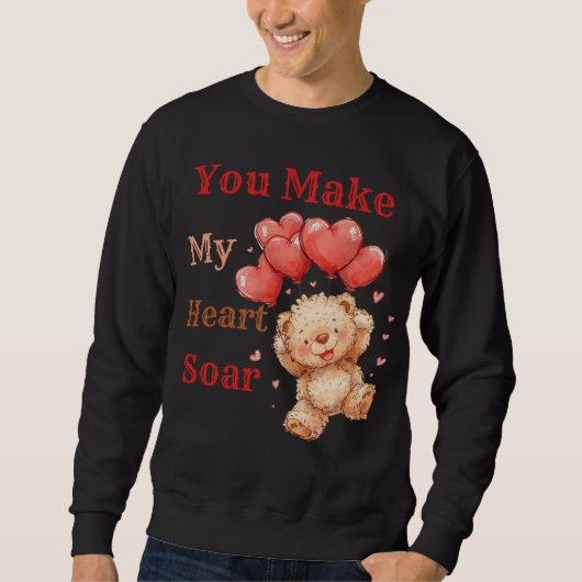 Süßer Teddybär Herzballons Sweatshirt (Vorderseite)