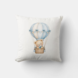 Süßer Teddybär im Heißluftballon Liebliches Baby Kissen