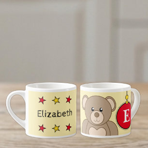 Süßer Teddybär in Gelb, Größe für Kinder Espressotasse