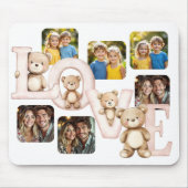Süßer Teddybär "LIEBE" Fotodisplay Mousepad (Vorne)