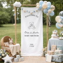 Süßer Teddybär Minimalistischer Baby-Shower-Willko