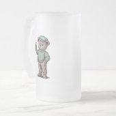 Süßer Teddybär mit Bier Mattglas Bierglas (Vorderseite Links)