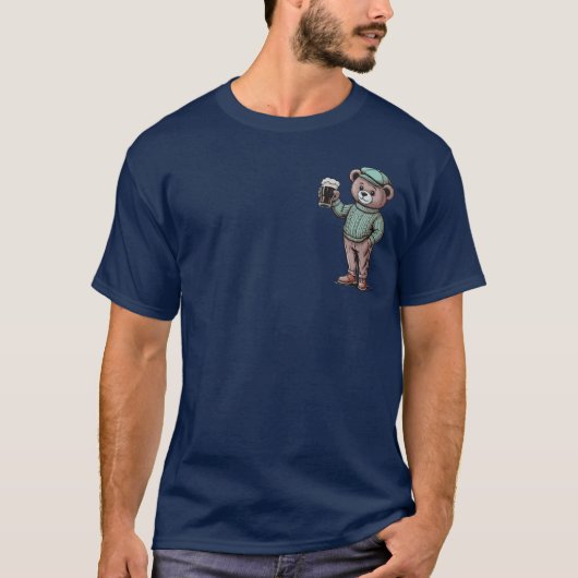 Süßer Teddybär mit Bier T-Shirt (Vorderseite)