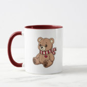 Süßer Teddybär mit gestreifter Schal Tasse (Links)