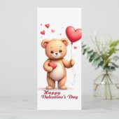 Süßer Teddybär mit Herz – Frohen Valentinstag (Stehend Vorderseite)