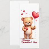 Süßer Teddybär mit Herz – Frohen Valentinstag (Vorne/Hinten)