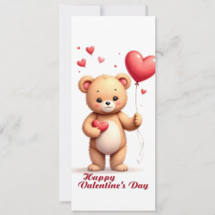 Süßer Teddybär mit Herz – Frohen Valentinstag