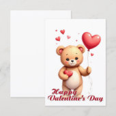 Süßer Teddybär mit Herz – Frohen Valentinstag (Vorne/Hinten)