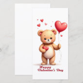 Süßer Teddybär mit Herz – Frohen Valentinstag (Vorne/Hinten)
