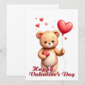 Süßer Teddybär mit Herz – Frohen Valentinstag (Vorne/Hinten)