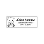 Süßer Teddybär mit Honigglas Rücksendeadresse Permastempel (Design)