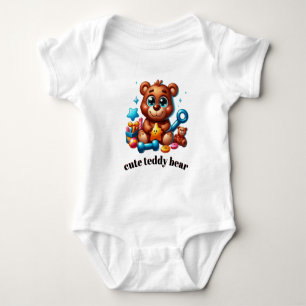 Süßer Teddybär mit Sternen-Spielzeug – Reizendes K Baby Strampler