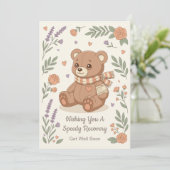 Süßer Teddybär mit Verband - Gute Besserung (Stehend Vorderseite)
