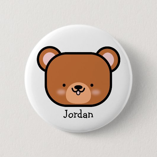 Süßer Teddybär personalisiert Button (Vorderseite)