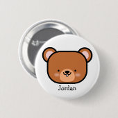 Süßer Teddybär personalisiert Button (Vorne & Hinten)
