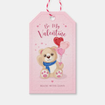 Süßer Teddybär Rosa Herzballons Valentinstag