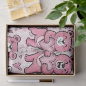 Süßer Teddybär Rosa Muster Seidenpapier (Geschenk)
