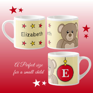 Süßer Teddybär rot gelb mit Sternen Kind Espressotasse