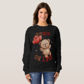 Süßer Teddybär schwebende Herzen Sweatshirt (Vorne ganz)