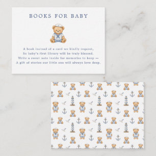 Süßer Teddybär-Seemann nautische Bücher für Baby Begleitkarte