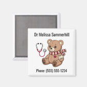 Süßer Teddybär-Stethoskop-Kinderarzt Magnet (Vorderseite/Rückseite)
