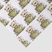 Süßer Teddybär Teetasse Erdbeere Whimsical Seidenpapier (Ausschnitt)