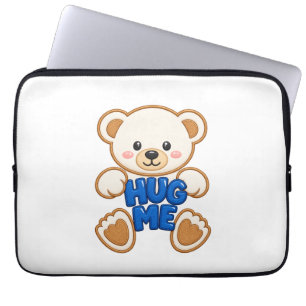 Süßer Teddybär Umarme Mich Stickerei Stil Süßer Bä Laptopschutzhülle