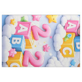 Süßer Teddybär und Elefant ABC Zahlen Stoff pr (Fat Quarter (45,7 x 55,9 cm))