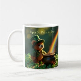 Süßer Teddybär zum St. Patrick's Day Kaffeetasse