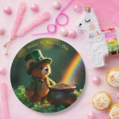Süßer Teddybär zum St. Patrick's Day Pappteller (Party)