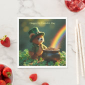 Süßer Teddybär zum St. Patrick's Day Serviette (Beispiel)