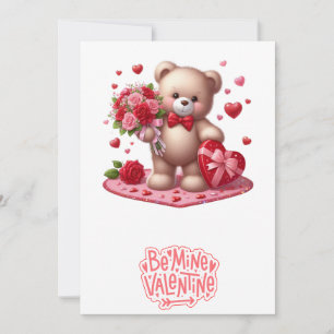 Süßer Teddybär zum Valentinstag Feiertagskarte