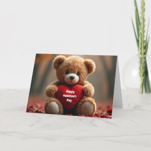 Süßer Teddybär zum Valentinstag Karte
